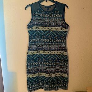 Karen Kane Sheath Dress - Size Large - Multicolor Tribal Print